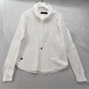 Lauren Ralph Lauren Long Sleeve Pullover Cowl Neck Waffle Knit White size Small